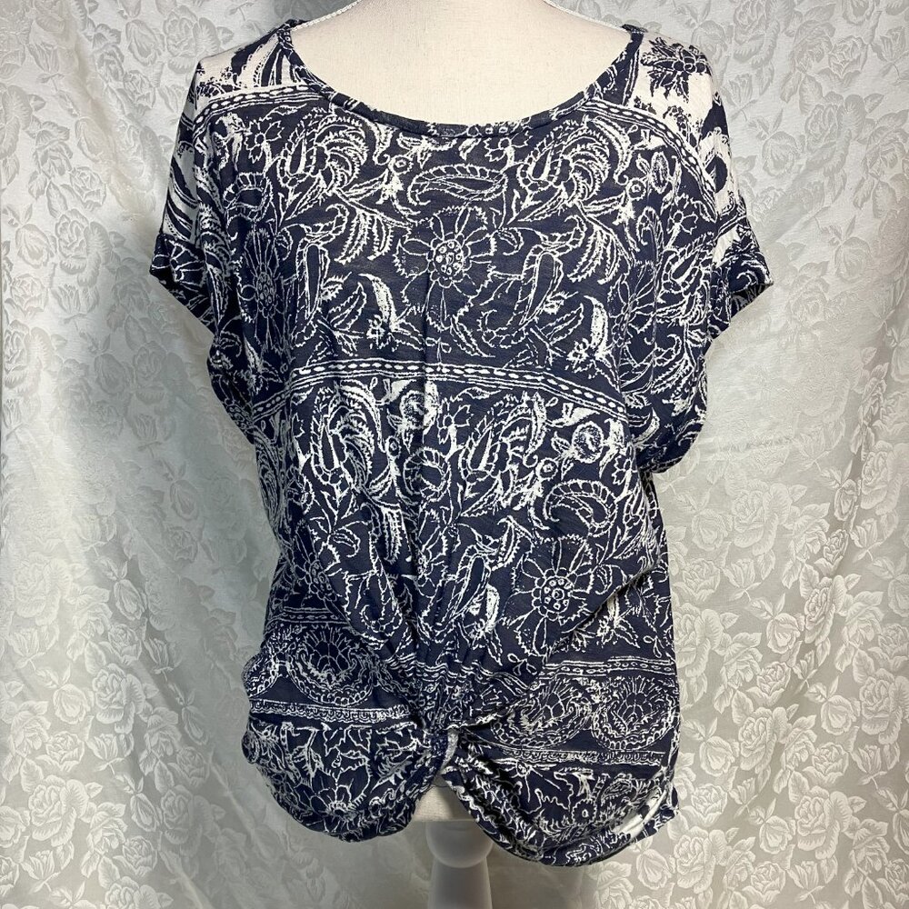 Lucky Brand knot-front blouse